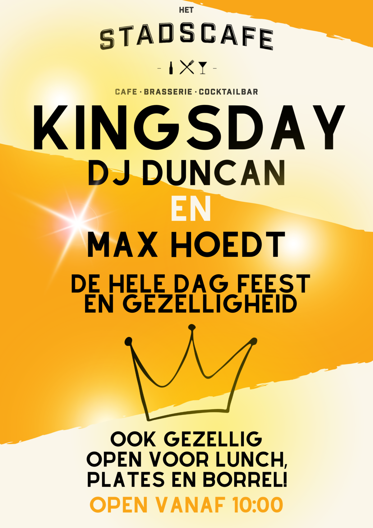 Koningsdag bij het Stadscafé